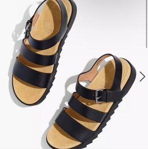 Madewell Addie Strappy Molded Footbed Sandals - Black (Size 7)